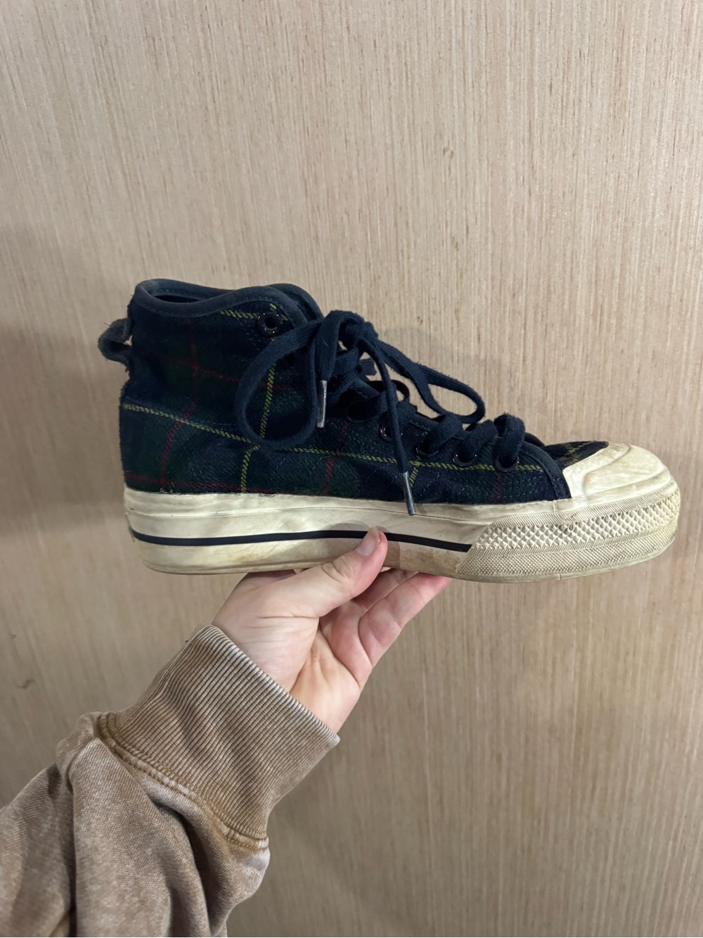 Adidas Nizza RF Platform Mid Plaid Platform Shoes H02707 Women's Size 8.5 - Picture 7 of 9